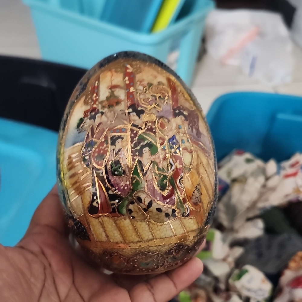 Handcrafted Decorative Egg with Intricate Design